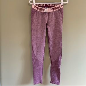 L Gymshark Flex Leggings - Dark Ruby Marl/Blush